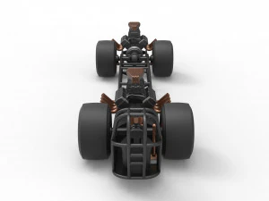Front engine AWD dragster Scale 1 to 25 3D Print Model