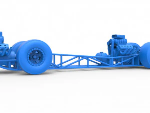 Front engine AWD dragster Scale 1 to 25 3D Print Model