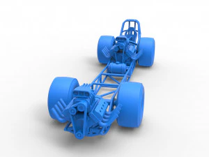 Front engine AWD dragster Scale 1 to 25 3D Print Model