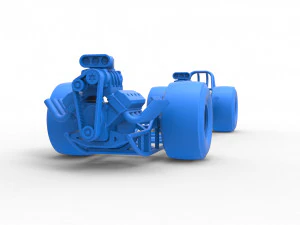 Front engine AWD dragster Scale 1 to 25 3D Print Model