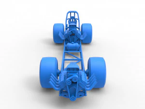 Front engine AWD dragster Scale 1 to 25 3D Print Model