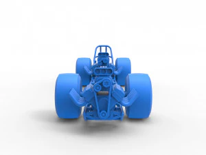 Front engine AWD dragster Scale 1 to 25 3D Print Model
