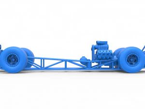 Front engine AWD dragster Scale 1 to 25 3D Print Model