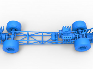 Front engine AWD dragster Scale 1 to 25 3Dプリントモデル