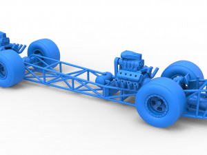Front engine AWD dragster Scale 1 to 25 3Dプリントモデル