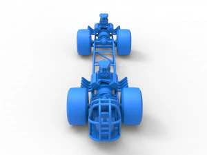 Front engine AWD dragster Scale 1 to 25 3D Print Model