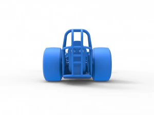 Front engine AWD dragster Scale 1 to 25 3D Print Model