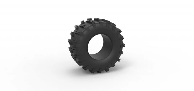 Dirt dragster rear tire 10 Scale 1 to 25 3D Print Model .c4d .max .obj .3ds .fbx .stl .blend 