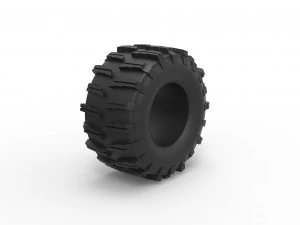 Dirt dragster rear tire 10 Scale 1 to 25 3D Print Model
