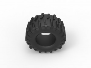 Dirt dragster rear tire 10 Scale 1 to 25 3D Принт Модель