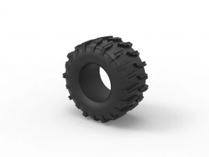 Dirt dragster rear tire 10 Scale 1 to 25 3D Print Model