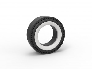 Whitewall rear tire of vintage dragster Version 1 Scale 1 to 25 Modelo de Impressão 3D