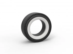 Pneu traseiro Whitewall de dragster vintage Vers&atilde;o 1 Escala 1 a 25 Modelo de Impressão 3D