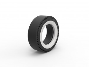 Whitewall rear tire of vintage dragster Version 1 Scale 1 to 25 3D Принт Модель