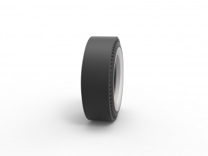 Whitewall rear tire of vintage dragster Version 1 Scale 1 to 25 3D Принт Модель