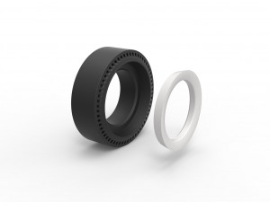 Whitewall rear tire of vintage dragster Version 1 Scale 1 to 25 3D Принт Модель