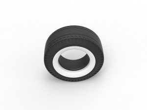 Whitewall rear tire of vintage dragster Version 2 Scale 1 to 25 Model Cetak 3D