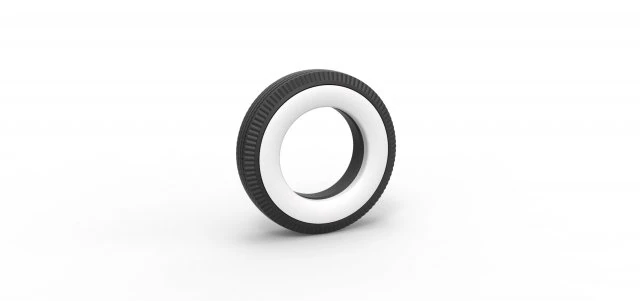 Whitewall tire Scale 1 to 25 3D Print Model .c4d .max .obj .3ds .fbx .stl .blend 