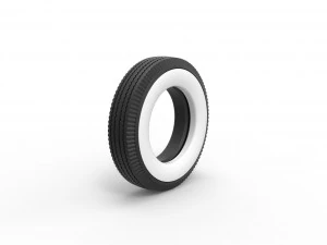 Whitewall tire Scale 1 to 25 3D Print Model