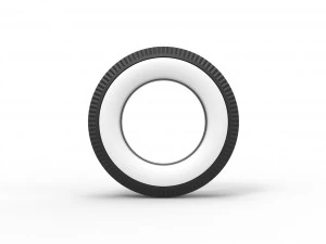 Whitewall tire Scale 1 to 25 3D Print Model