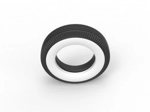 Whitewall tire Scale 1 to 25 3D Print Model