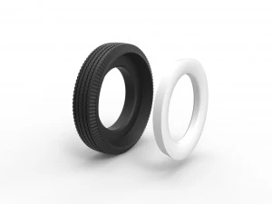 Whitewall tire Scale 1 to 25 3D Print Model