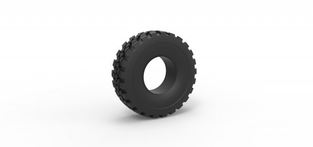 Military truck tire 11 Scale 1 to 25 Modèles 3D en vedette .c4d .max .obj .3ds .fbx .stl .blend 