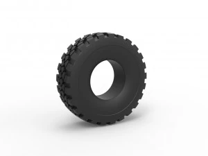 Military truck tire 11 Scale 1 to 25 3D Print Model