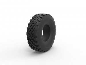 Military truck tire 11 Scale 1 to 25 Modèles 3D en vedette