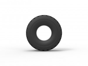 Military truck tire 11 Scale 1 to 25 Modèles 3D en vedette