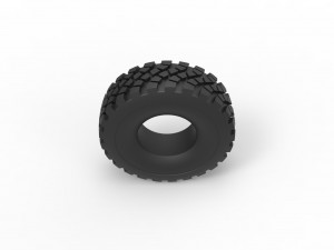 Military truck tire 11 Scale 1 to 25 Modèles 3D en vedette