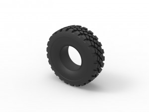 Military truck tire 11 Scale 1 to 25 Modèles 3D en vedette