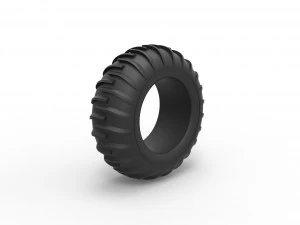Dune buggy front tire 13 Scale 1 to 25 3D Print Model