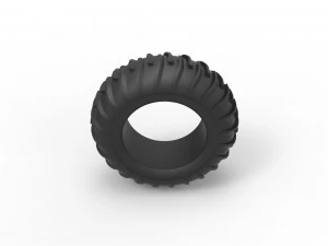 Dune buggy front tire 13 Scale 1 to 25 3D Print Model