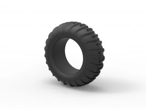 Dune buggy front tire 13 Scale 1 to 25 3D Print Model