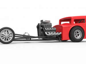 Front engine old school dragster with shell Scale 1 to 25 Modello di stampa 3D