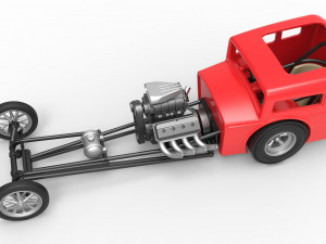 Front engine old school dragster with shell Scale 1 to 25 Modello di stampa 3D
