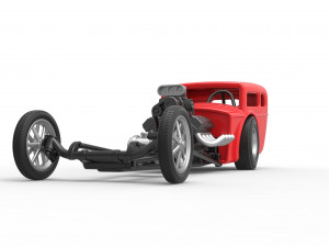 Front engine old school dragster with shell Scale 1 to 25 Modello di stampa 3D