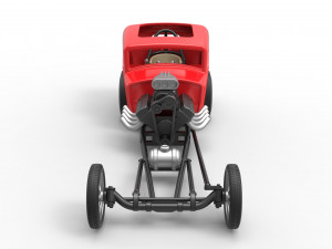 Front engine old school dragster with shell Scale 1 to 25 Modello di stampa 3D