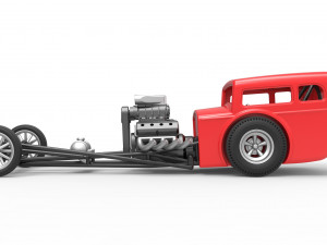Front engine old school dragster with shell Scale 1 to 25 Modello di stampa 3D