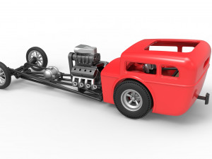 Front engine old school dragster with shell Scale 1 to 25 Modello di stampa 3D