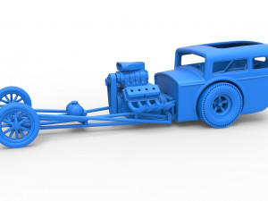 Front engine old school dragster with shell Scale 1 to 25 Modello di stampa 3D