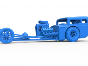 Front engine old school dragster with shell Scale 1 to 25 Modello di stampa 3D