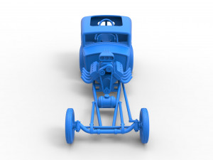Front engine old school dragster with shell Scale 1 to 25 Modello di stampa 3D