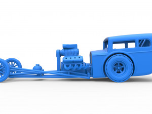 Front engine old school dragster with shell Scale 1 to 25 Modello di stampa 3D