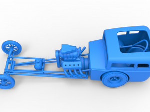 Front engine old school dragster with shell Scale 1 to 25 Modello di stampa 3D