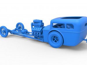 Front engine old school dragster with shell Scale 1 to 25 Modello di stampa 3D