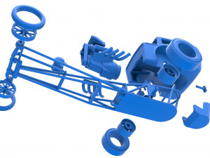 Front engine old school dragster with shell Scale 1 to 25 Modello di stampa 3D