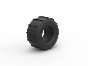 Dirt dragster rear tire 11 Scale 1 to 25 3D Принт Модель
