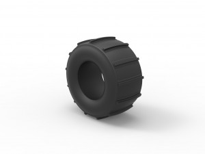 Dirt dragster rear tire 11 Scale 1 to 25 3D Принт Модель